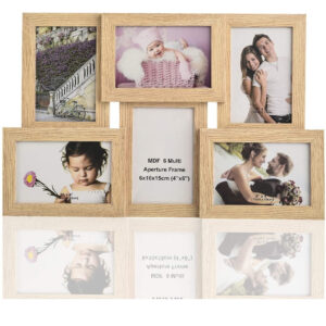 10 Opening Photo Collage Frame Display 4”x6” Pictures Rustic Wood Collage Picture Frames for Home Office Decoration