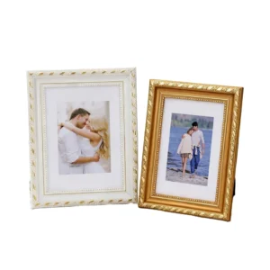 10inch Classic Eco Friendly Gold Plastic Rectangle Photo Frames for Wedding Pictures Wall Hanging or Tabletop Display