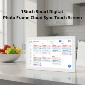 15 Inch Digital Photo Frame Wall Mount Desktop Dual Use WiFi Cloud Smart Display Home Living Room Decor
