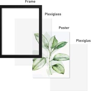 2 Pack 8×10 Floating Picture Frame in Light Oak Double Glass Picture Frame Display Floating Photo up to 8×10 Wall Mount or Table