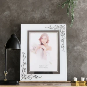 2.6mm Thick Beveled Glass Photo Frame Silver Gold Edge Glass Picture Frame Document Frame