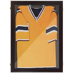 26″ X 35″ Brown Resin Frame Shadow Box UV Resistant Jersey Display Case with T shirt Hanger and 2 Keys