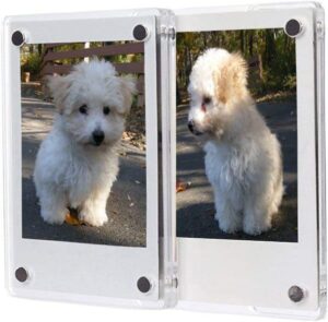 3″ Double Sided Clear Acrylic and Glass Magnetic Photo Frame for Fujifilm Photos for Displaying on Refrigerator