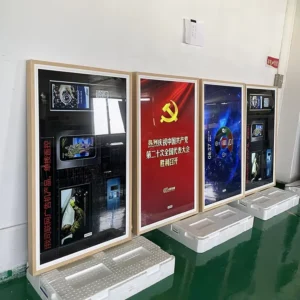 32 Inch Digital Photo Frame WiFi Thin Wall Mount Display Kiosk Digital Art Frame for Elevator Retail Store Animation