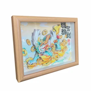 3D Embossed Handmade Photo Frame Chinese Element Decor Eco Friendly PS Material Customizable Design Wall Mount Home Office