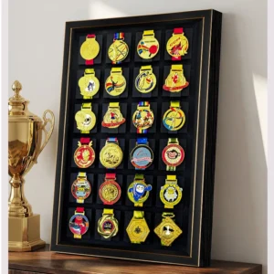 3D Hollow Frame for Medal Display Stand PS Dust Proof Shadow Box Tabletop Wall Mounted Rectangle Square