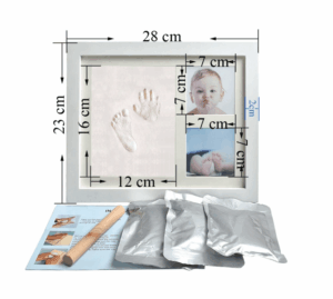 3D Shadow Box Wood Keepsake Photo Frame Baby Footprint Kit