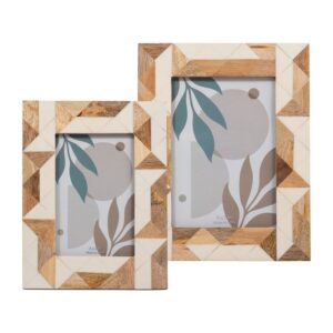 3D Wood and Resin Modern Photo Frames for Tabletop and Wall Hanging Design with Creative Inlay One of a Kind Unique Wood Frames