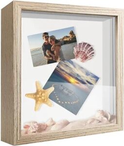 3D Wooden Picture Frame Shadow Box Photo Frame Glass Acrylic Shadow Box for Dried Flowers Home Decor Shadow Box
