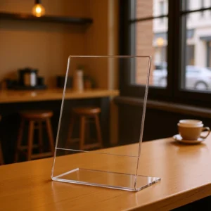 4*6 L shaped Tilt Transparent Polystyrene Photo Frame Holder High Quality clear Desktop Advertising Introduction Display Holder