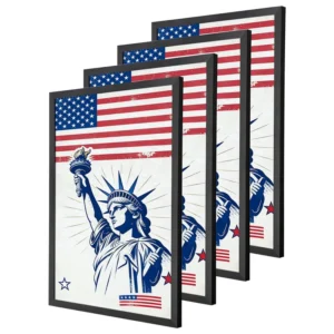 4 Pack 24×36 Black Wood Poster Frame Wall Display with Acrylic Glass for Home Decoration