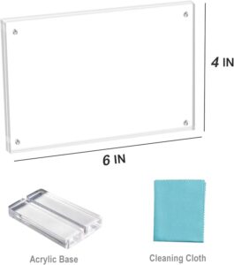 4 X 6 Inch Acrylic Tabletop Desktop Photo Picture Frame with Standing