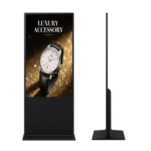 43″ FHD Android 11 Single Side IPS Display 300nits IR Touch Floor Standing Indoor Digital Signage for Subway Advertising