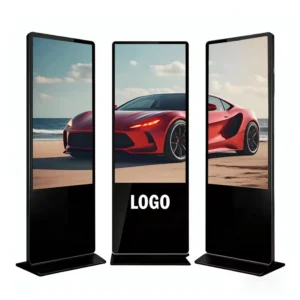 43 Inch Black Non touch FHD Android 11 Single Side IPS Display Kiosk 300 Brightness Standing Sigital Signage for Advertising