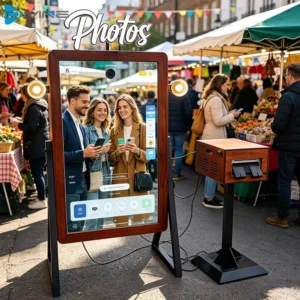 43Inch Touch Screen LED Camera Portable Selfie Magic Mirror Photo Booth Wedding Photo Kiosk Electronic Photo Social Media Share