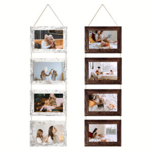 4pcs String Photo Frame with Rope Hanging Picture Frame Collage Wall mounted Photo Frame for Wall Decor