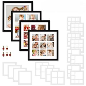 4pcs set Customized Rustic Style Combination square Collage Photo Frames for Home Decoration Hypotenuse Wooden Frame