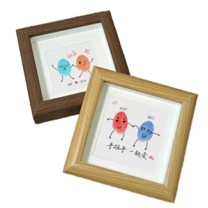 4×4 Natural Wood Picture Frames Mini Shadow Box Display with Plexiglass Hollow Wall Mounting Polished Wooden Photo Frame