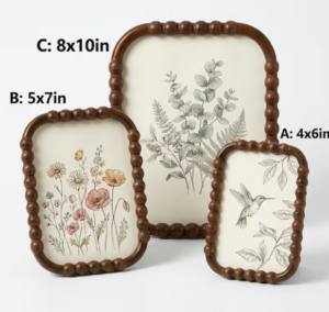 4×6″ 5×7″ MDF Tabletop Glossy Beaded Bobbin Picture Frame Home Decor Painted Wooden Photo Frames Vertical Horizontal