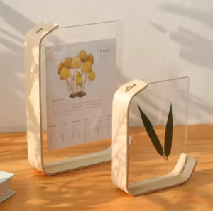 4x6inch L Shaped Acrylic Wooden Photo Fram Tabletop Display Decoration Custom Picture Frames