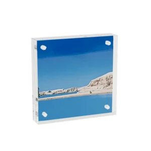 5 X 5 Inch Frameless Square Clear Desktop Acrylic Glass Photo Frame with Magnetic