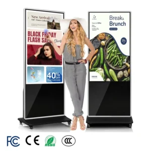 55 Inch 4K Frameless Floor Standing Remote Control Digital Signage Advertising Display for Indoor Real Estate Sales
