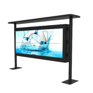55inch Aluminum Frame Canopy Outdoor Advertising Machine with Touchscreen Waterproof Dustproof Floor Standing Agency Use