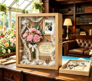 5cm Deep MDF Shadow Box Frame For DIY Crafts Black White Wood Grain Display Case Open Front Picture Frame