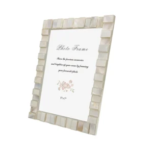 5×7 Luxury Eco Friendly Silver Zinc Alloy Mother of Pearls DIY Photo Frame with Electroplating Lightweight Tabletop Display