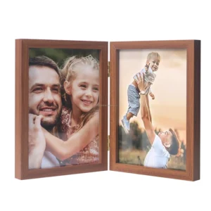 5×7 Triple Hinged Picture Frame Three Photo Folding Frames for Wedding Family Pictures Collage Double Picture Frame on Desktop