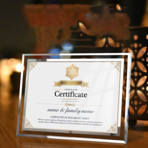 6inch Transparent Silver Glass Certificate Photo Frame for Wedding Display Simple Rectangle DIY Crystal Picture Frame