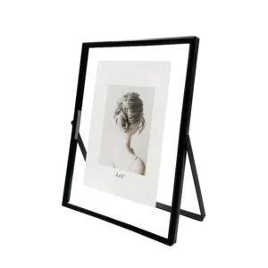 6x8inch Durable Rectangle Iron UV Printed Decorative Photo Frame Double Real Glass Floating Picture Display Home Wedding
