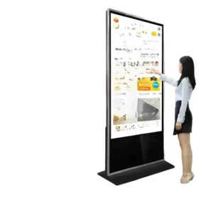 75 Inch Floor Stand Digital Signage Wi Fi Remote Control Android System Tempered Glass Screen for Elevator Indoor Outdoor Use
