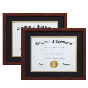 8.5 X 11 11×14 Degree Document Diploma Frame with Mat Coffee Wood Color Frame Made for 8.5×11 Inch Certificate Award