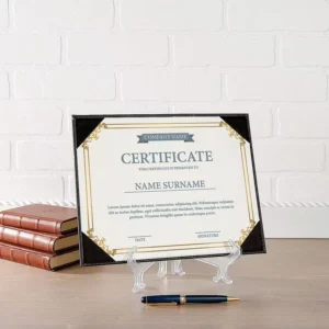 8.5 X 11″ Letter Size Document Professional Certificate Award Frame Faux Leather Certificate Holders