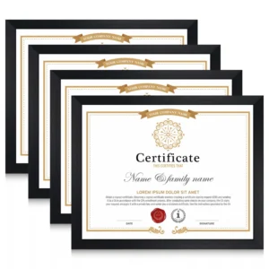 8.5×11 Picture Frame Black Certificate Frames for Wall or Tabletop Display Picture Frame
