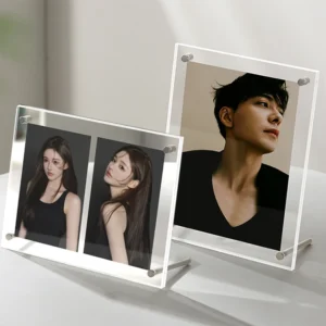 8×10 Inch DIY Modern Transparent Stainless Steel Acrylic Durable Eco-friendly Tabletop Floating Frameless Screw Photo Frame