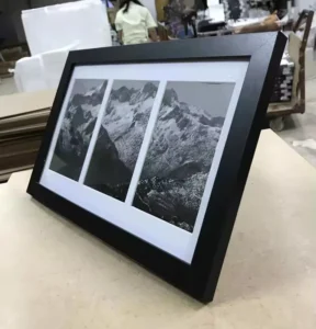 8×16 MDF Black Picture Frame Stylish 3pcs 5×7 Photo Frame with Mat Fashionable Photos Display