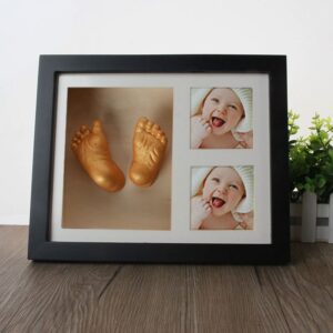 A CASA ARTO Wooden Baby Frame Hand and Foot Sculpture Flower Design Classic Fashionable DIY Photo Frame with Custom Logo