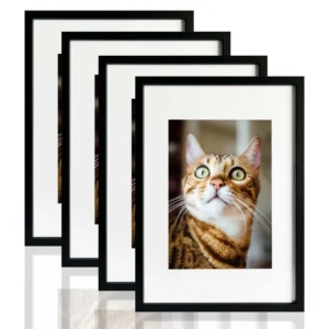 A Set of 4 PK A3 Poster Frame for A4 Pictures Black Wood Picture Frames