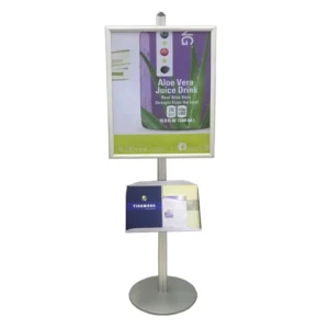 A1 Size Snap Clip Poster Frame and 1 PCS Metal Tray for Booklet Poster Stand Floor Standing Poster Frame