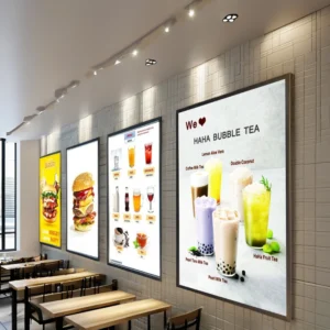 A1A2A3A4 Slim LED Advertising Light Box Glass Front Panel Aluminum Snap Frame Indoor Use Restaurants Shops Led Poster Frame