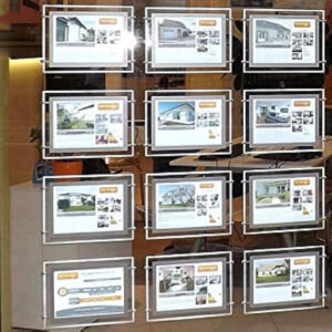 A3 A4 Landscape Plexiglass Window Ceiling Hanging Display Acrylic Backlit Poster Frame Real Estate Light Box Sign Holder