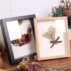 A4 A3 Tabletop Stand White 3d Deep Hollow Art Picture Frame Box Dried Flower Leaves Specimen Wood MDF Shadow Box Photo Frame