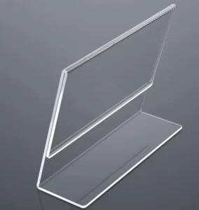 A4 A5 Acrylic L shaped Floor Standing Customizable Sign Holder Advertising Display Stand for Restaurant Menus Reception