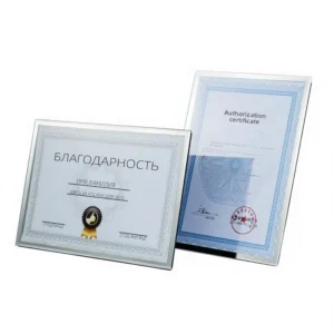 A4 A5 Handmade Certificate Photo Frame Desktop Crystal Glass Award Honor Display Frame with Hollow and Matting