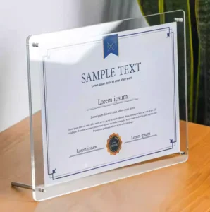 A4 Acrylic Photo Frame Business License Frame Organic Glass Authorization Certificate Frame Honor Frame
