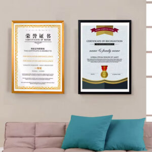 A4 Aluminum Certificate Picture Frame Wall-Mounted Metal Poster Frame for Displaying Photos or Awards