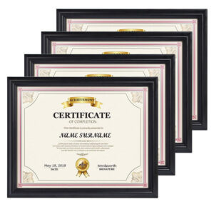 A4 Certificate Diploma Frame Customized Black Brown Wooden Craft UV Printed Photo Wall Desktop Display
