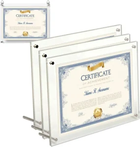 A4 Certificate of Honor FrameAward Diploma Frames Hanging Wall Crystal Glass Photo Frame